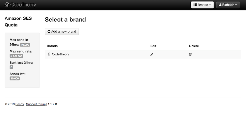 Setup Brands in Sendy
