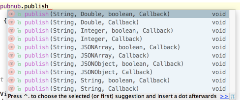 Pubnub Publish Method Options